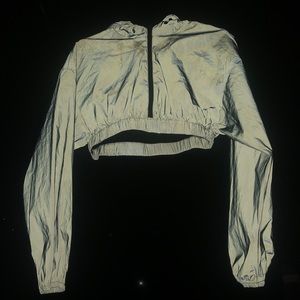 Reflective cropped hoodie